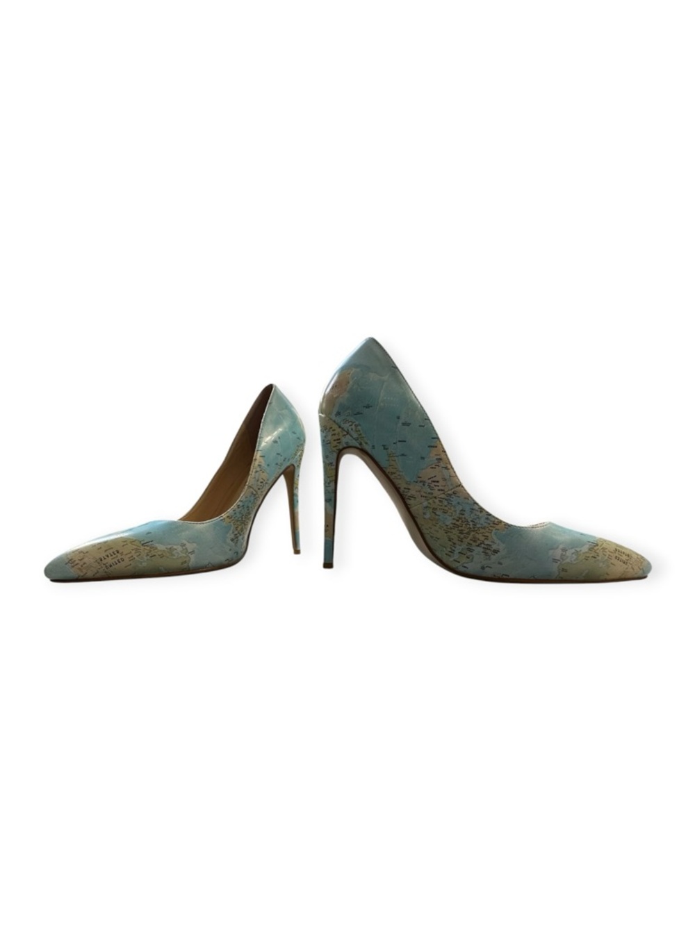 YCG Global Map Print Pointed Toe Pumps, Size 8, NWOT - Picture 8 of 13